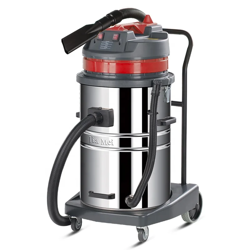 High Quality Red Industrial Power 70l 2000w 2-motors Wet Dry Car Beauty Vacuum Cleaner with Stainless Steel tank