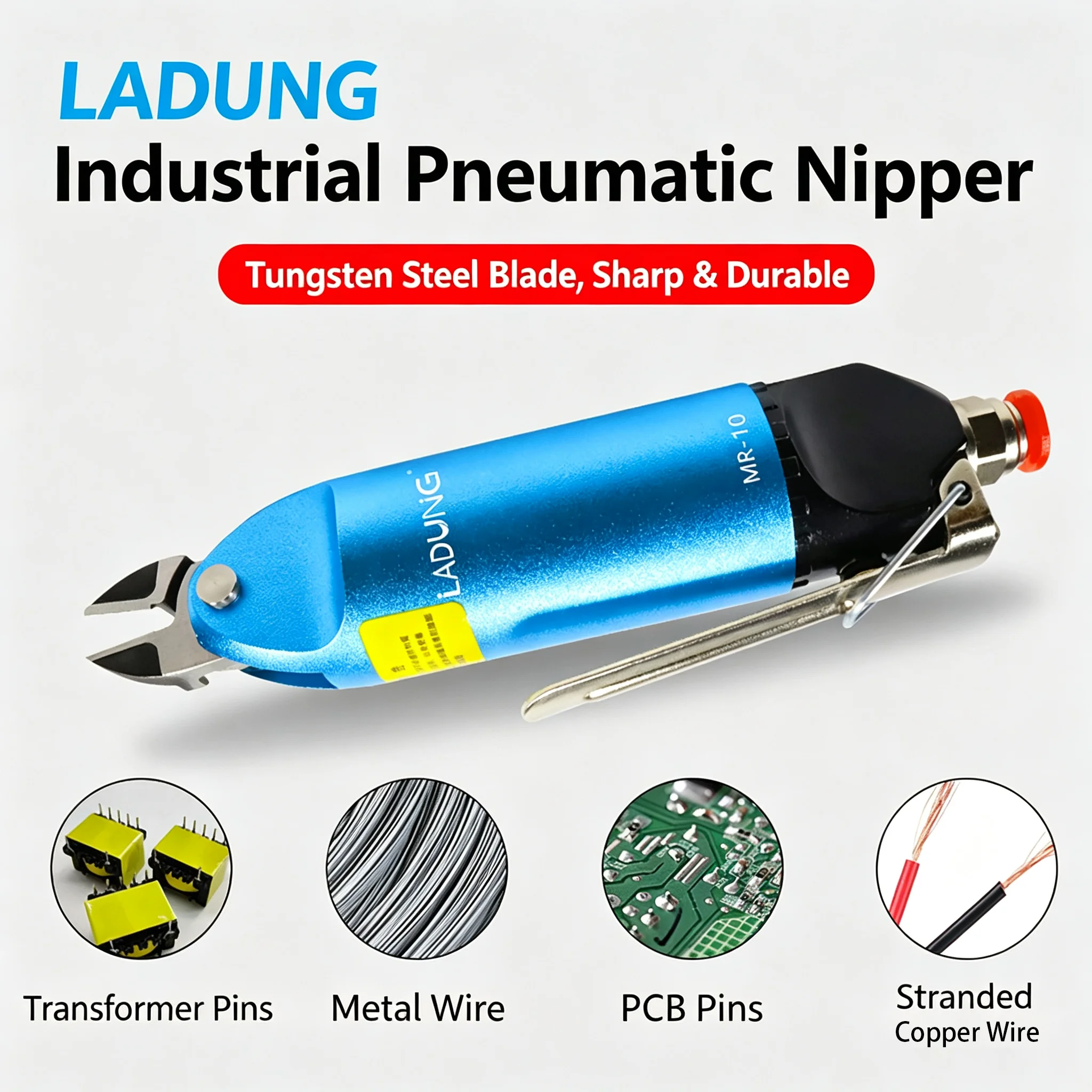 MR-10 Series Hand-press Pneumatic Air Nipper Shear,Tungsten Carbide Knives S4.1/S4/ZS4,for Cutting Metal/iron/copper/steel Wire.