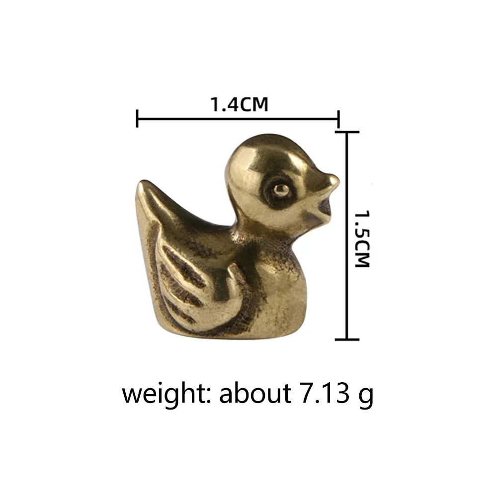 Mini Ducks Brass Decorative Figurines Kawaii Duck Pet Animal Desk Decoration Home Decor Copper States Sculptures Souvenir