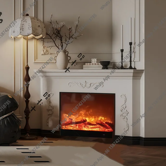 Nordic modern solid wood mantel custom corner fireplace cabinet right angle triangular corner decorative rack