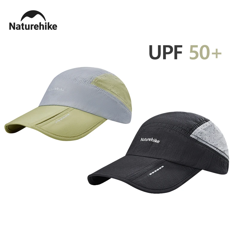 Naturehike Baseball Cap Outdoor Hiking Sun Hat UPF 50+ Ultralight Foldable Patchwork Letter Cap Summer Adjustable Breathable Hat