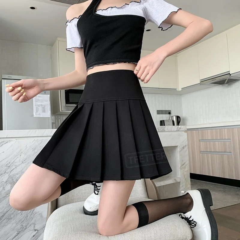 TFETTERS High Waist Pleated Mini Skirt for Women Anti-exposure Light Spring Summer Office School Tennis Daily Short Skirt