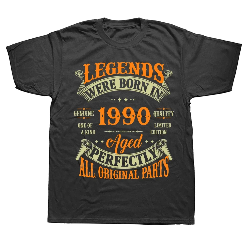 34th Birthday Tee Vintage Legends Born In 1990 34 Years Old T Shirts Graphic Cotton Streetwear Short Sleeve Gifts Summer T-shirt