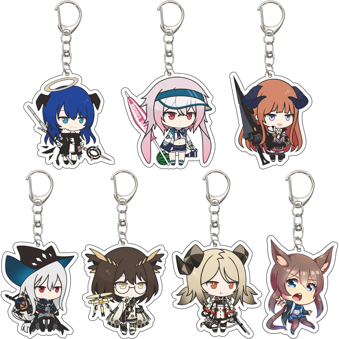 Llavero de acrílico de 55 mm de Anime Game Arknights: Amiya, Civilight, Eterna, Grani, Vermeil, Nine, Priestess, Irene - Lindos regalos de Navidad