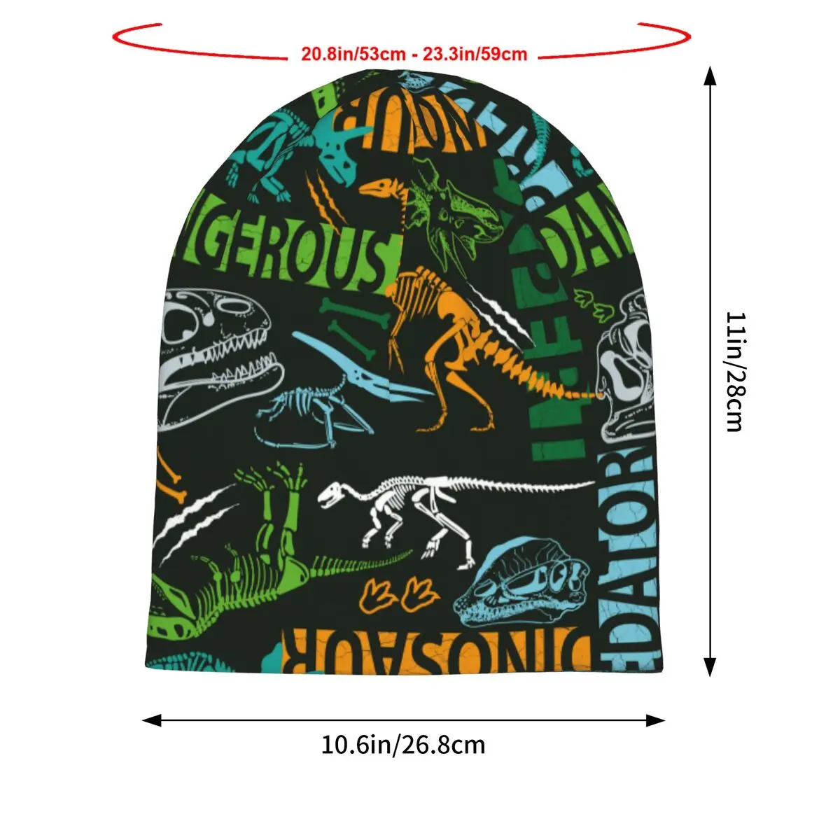 Dinosaurs Men Women Thin Beanies Outdoor Ski Cap Double Layer Fabric Bonnet Hat