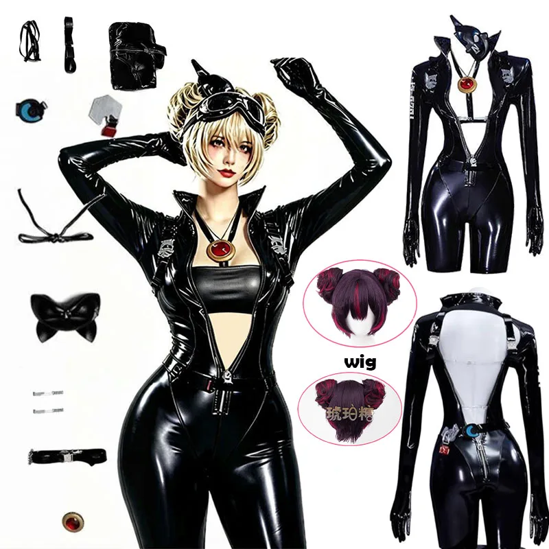 

WHH Anime Nikke Quency Cosplay Costume Black Bodysuit with Mask Belt Nice Stitching cosplay outfits women role play party