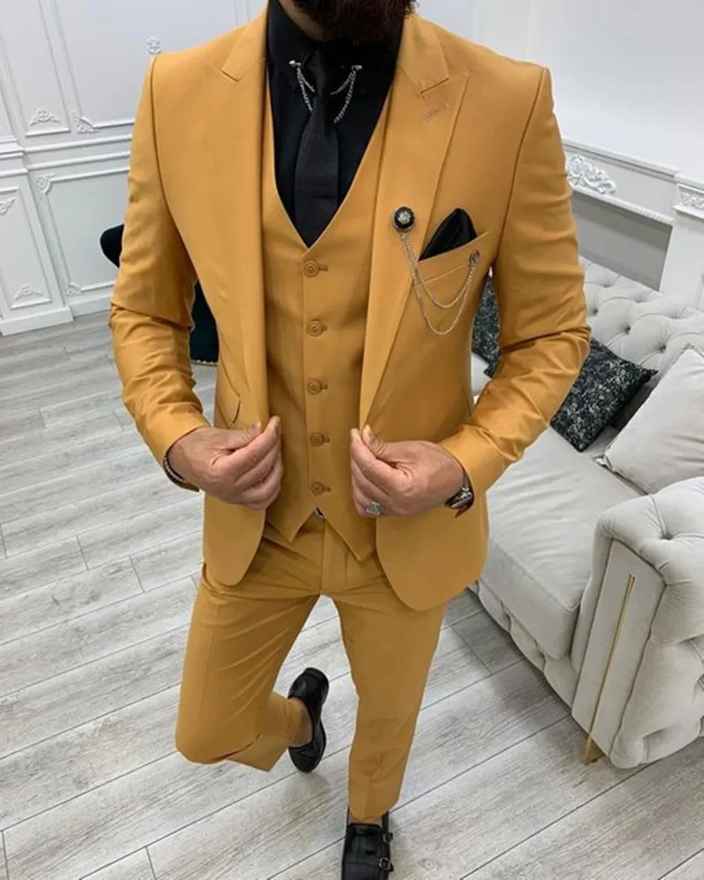 2024 Green Peak Lapel Slim Fit pria, setelan jas 3 buah tuksedo Terno Masculino Blazer set pengantin pria pernikahan Prom kostum Homme