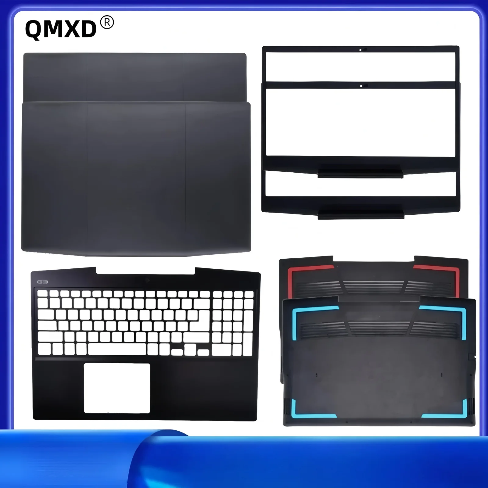 

QMXD® New For Inspiron G3 15 3590 3500 P89F LCD Back Cover Top Case/Bezel cover/Palmrest Cover/Bottom Cover/Hinge/ABCD Shell