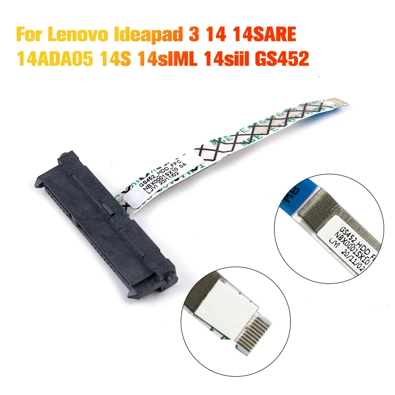 

For Ideapad 3 14 14SARE 14S14sIML GS452 SATA HDD SSD Connector Flex Cable