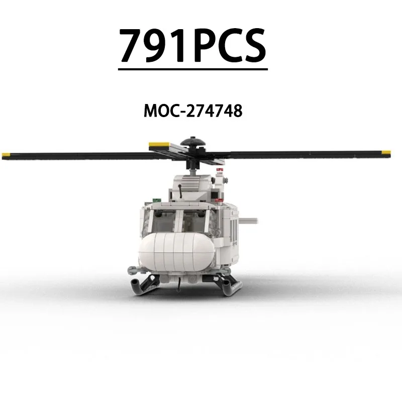 MOC-274748 Building Blocks Multi-Purpose Helicopter Model with 791 Pieces, Fun Birthday Toy, Christmas and New Year Gift Display