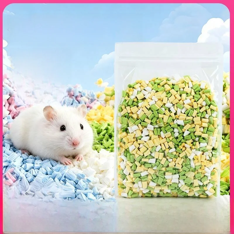 ハムスター用寝具-ポップコーンペーパー-穀物消臭剤-吸収性-ドライ-ゴールデンレトリバー-ランドスケープベース製品-カラフル-オールシーズン対応