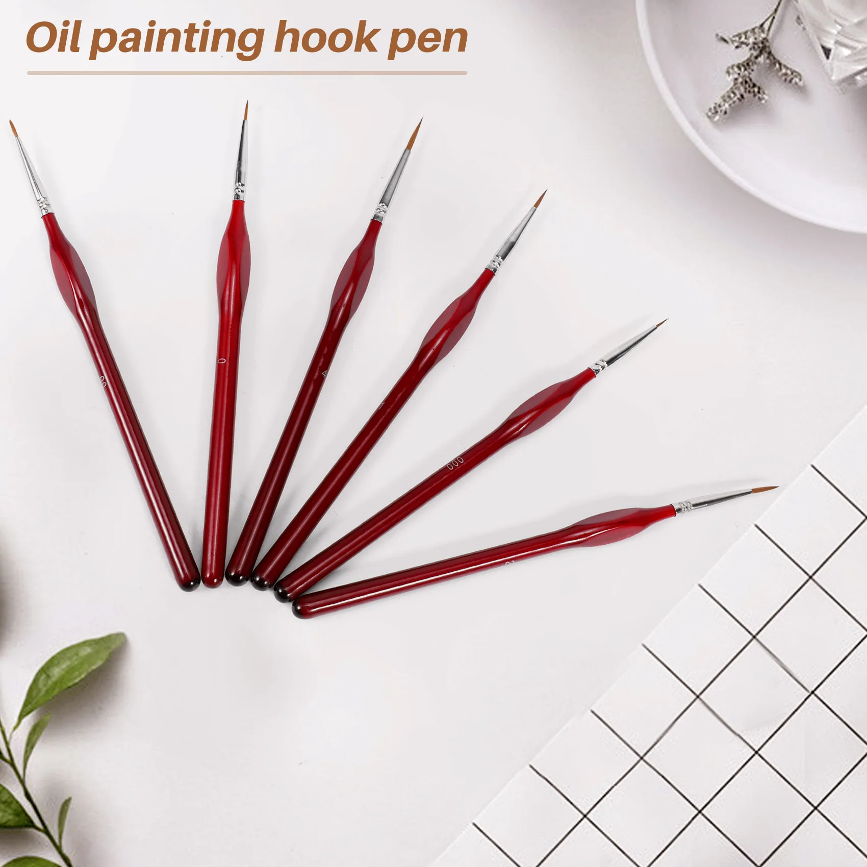 Pennelli per pittura Fine da 6 pezzi-Set di pennelli per dettagli-per acrilico, acquerello, olio