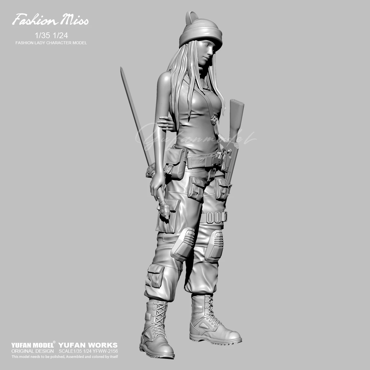 YUFAN MODEL Resin figure model kits DIY toy colorless and self-assembled YFWW-2156