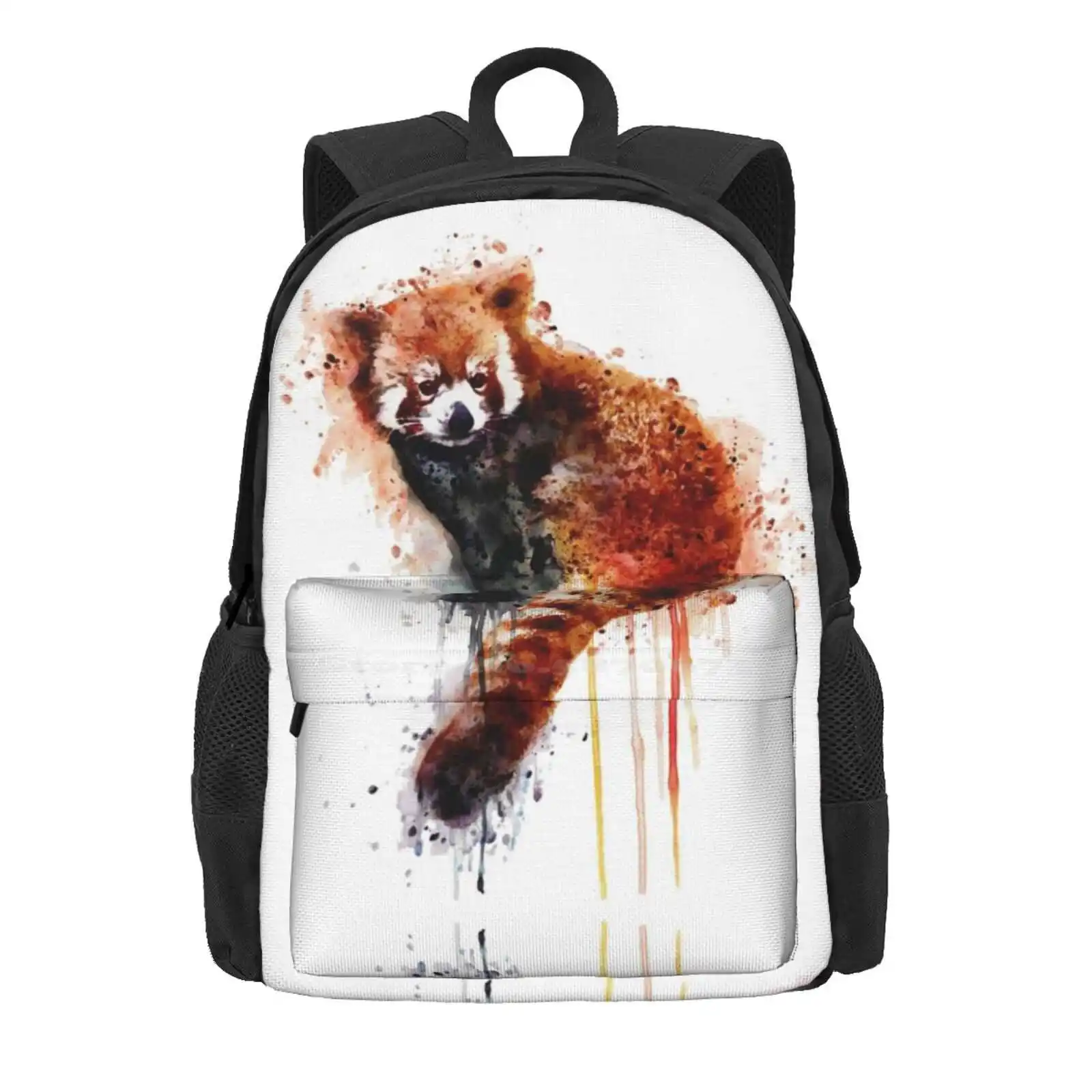 Red Panda Hot Sale Schoolbag Backpack Fashion Bags Marian Voicu Animal Art Animal Lover Nature Aquarelle Adorable Red Panda