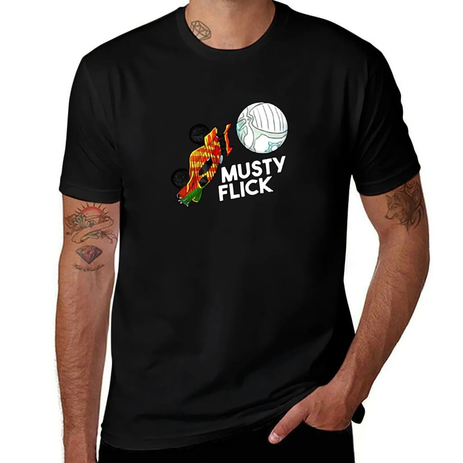 Musty Flick Red and Orange Car - Best gift idea T-Shirt man t shirts high quality luxury brand T-Shirt