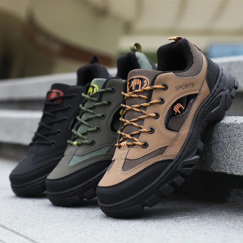 2024 New Mens Casual Shoes Branded Men Sports Shoes Breathable Wear-resistant Male Outdoor Hiking Mountaineering Work Shoe Tenis