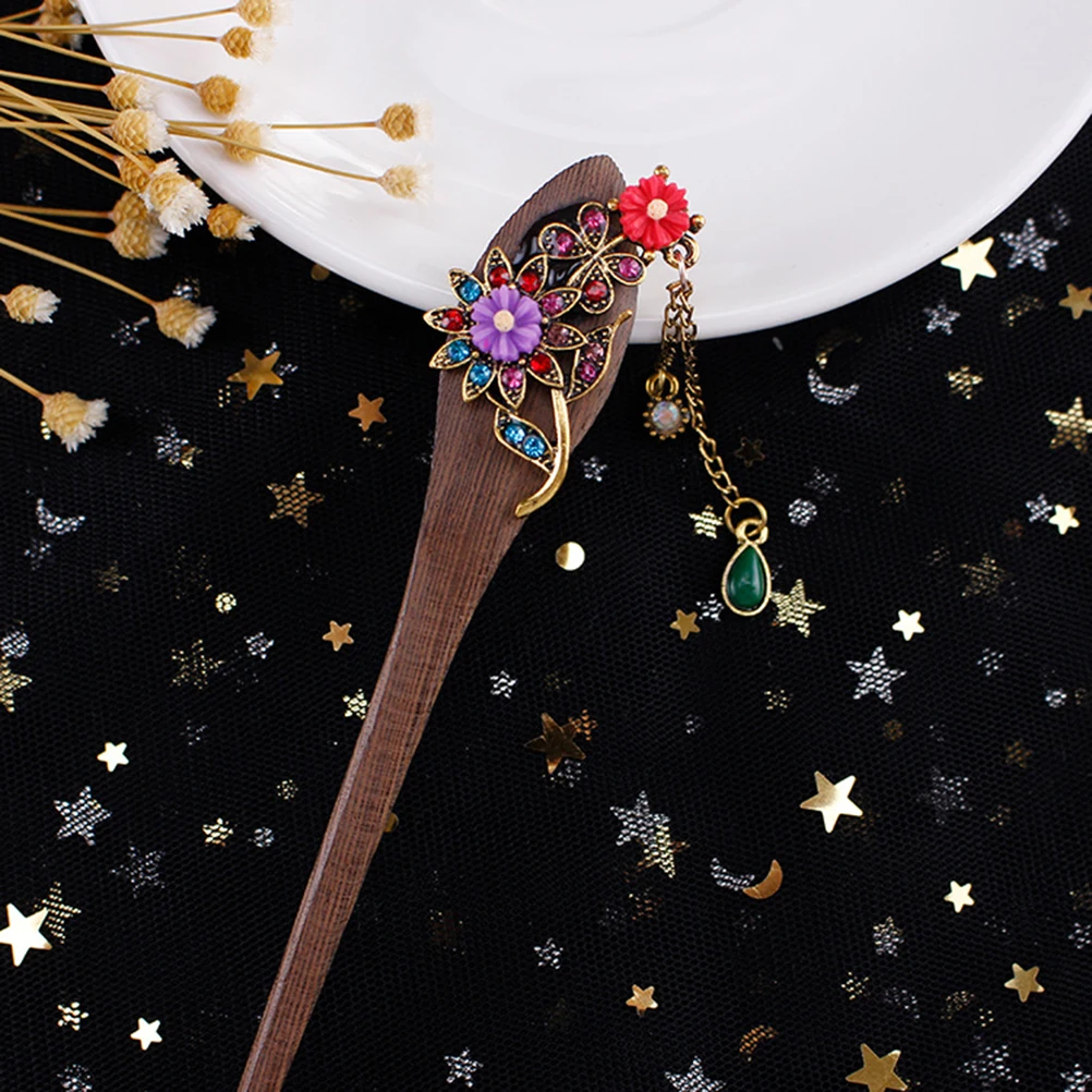 

2 Pcs Palace Hairpin Women Hairpins Sticks for Buns Wood Vintage Updo Chopsticks