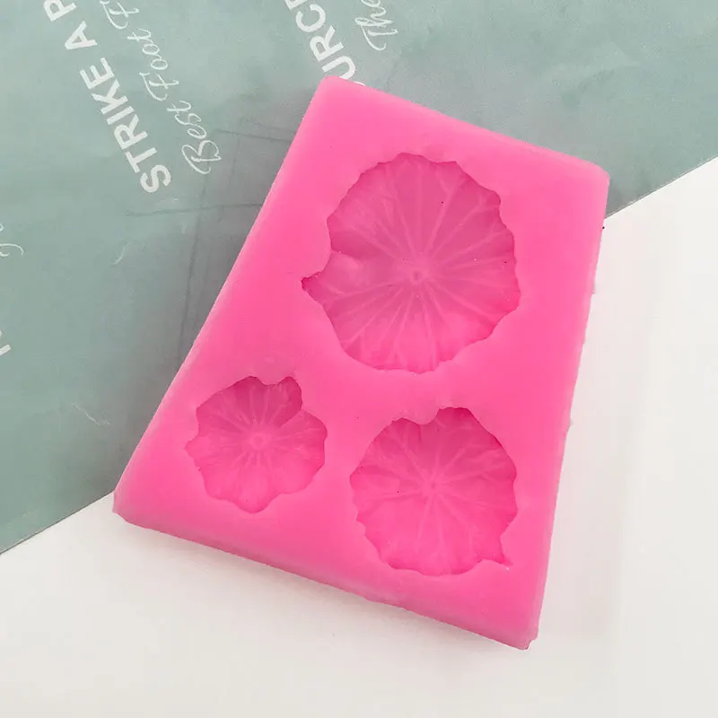 1 Piece, Triple Lotus Leaf Silicone Mold, Sugar Flipping Chocolate Biscuit Cake Mold, Aromatherapy Decoration Mold