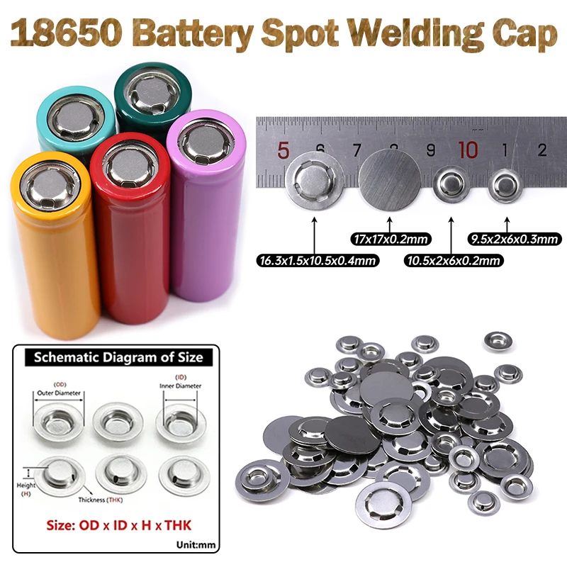 50/100/500piècesCapuchonsdesoudureparpointspourbatteriesaulithium18650,électrodesnégativesalternatives,jointsàtêteplate,accessoirespourbatteriesDIY-AliExpress13
