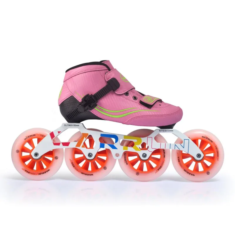 4X90mm Children Kids inline speed skates patines sneaker 3 4 wheels boy girl outdoor sports carbon fiber roller skating shoes