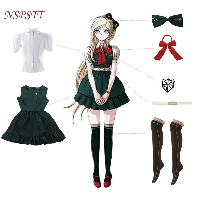 NSPSTT-Anime Danganronpa مجموعة الزي المدرسي التأثيري للنساء في الهالوين