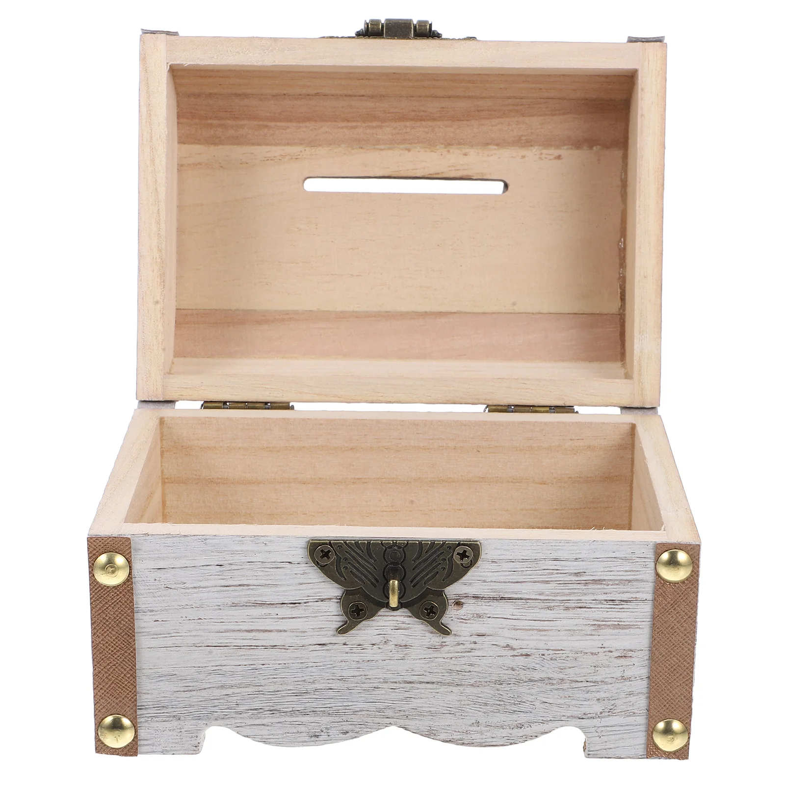 

Retro Wooden Bank Small Wooden Keepsake Box Coin Saving Lockable Treasure Chest Vintage Keepsake Box Storage Container