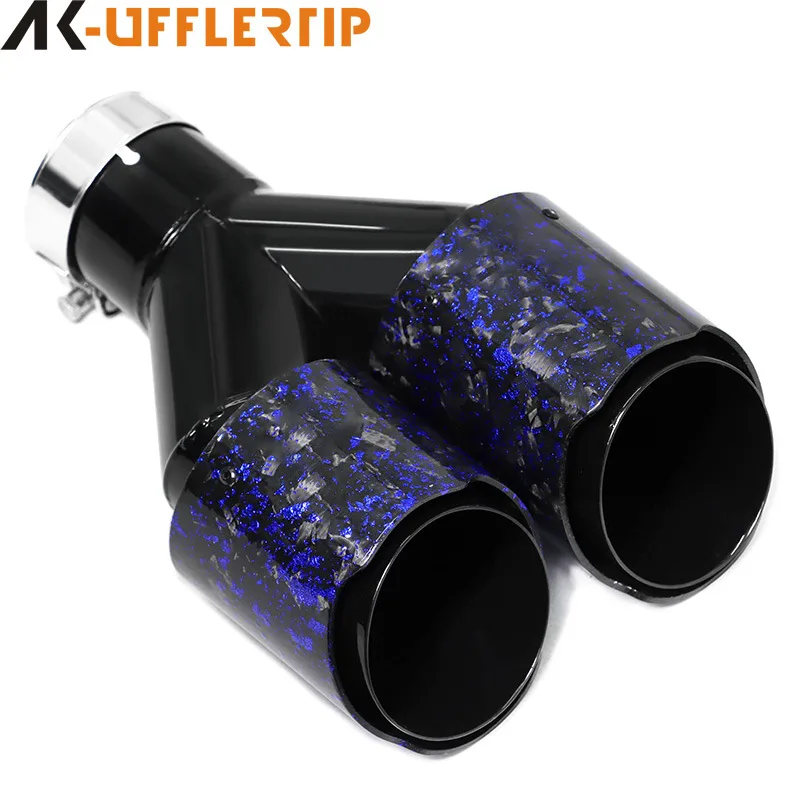 Suitable for General Motors modified double out one out two tail throat tail nozzle carbon fiber four out exhaust pipe muffler t