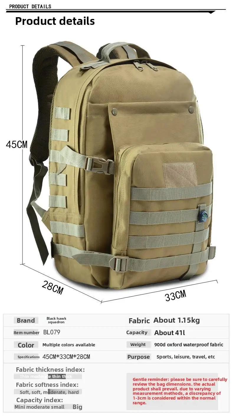 30L Hiking Tactical Backpack 900D Oxford Outdoor Waterproof Bags Molle Camping Rucksack Hiking Bag Climbing Bags Hunting Bag