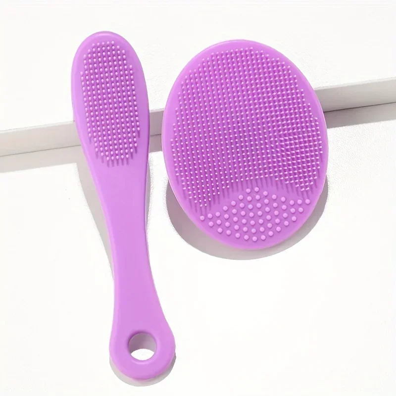 2pcs Silicone Cleansing Massage Brush Skin Care Beauty Tool Waterproof Deep Cleansing Nasal Brush Skin Care Tool Face Wash Brush