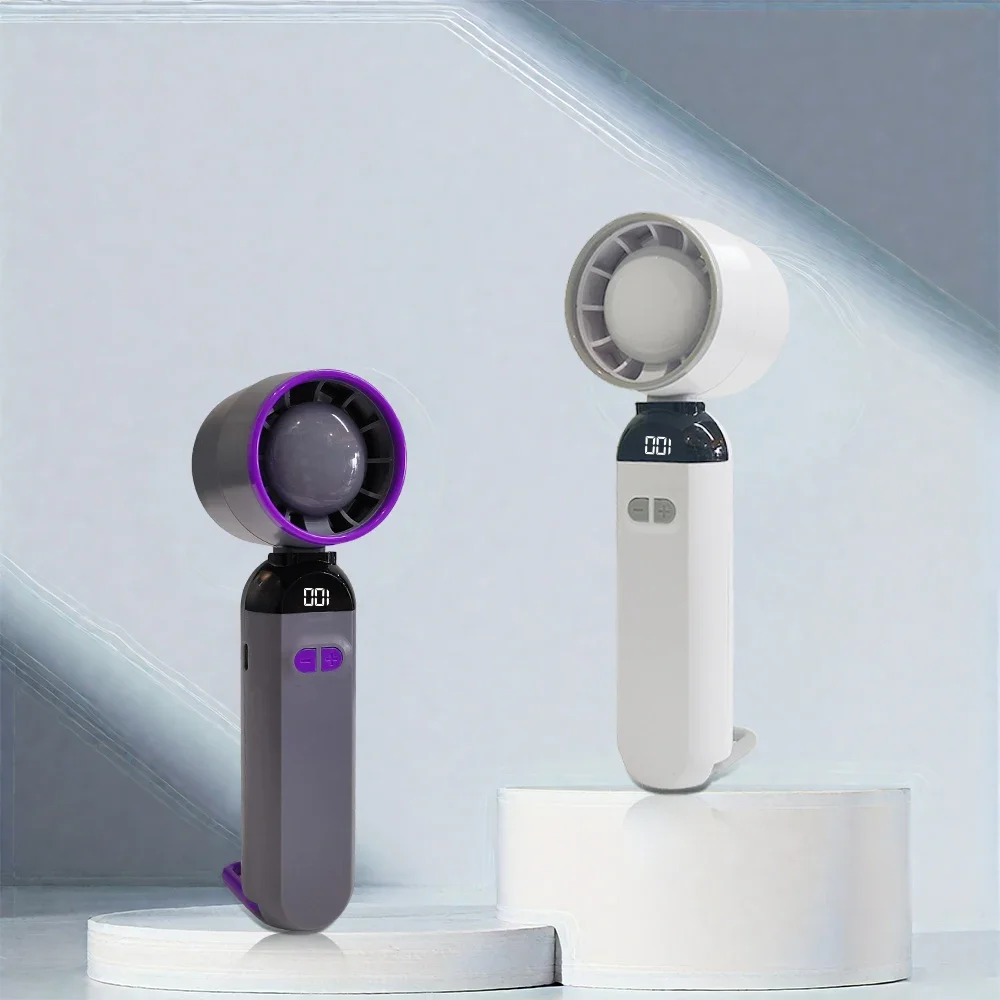 مروحة محمولة صغيرة محمولة - مروحة جيب توربو USB قابلة لإعادة الشحن وقابلة للطي بدون شفرات مع بطارية كبيرة للاستخدام الخارجي/السفر