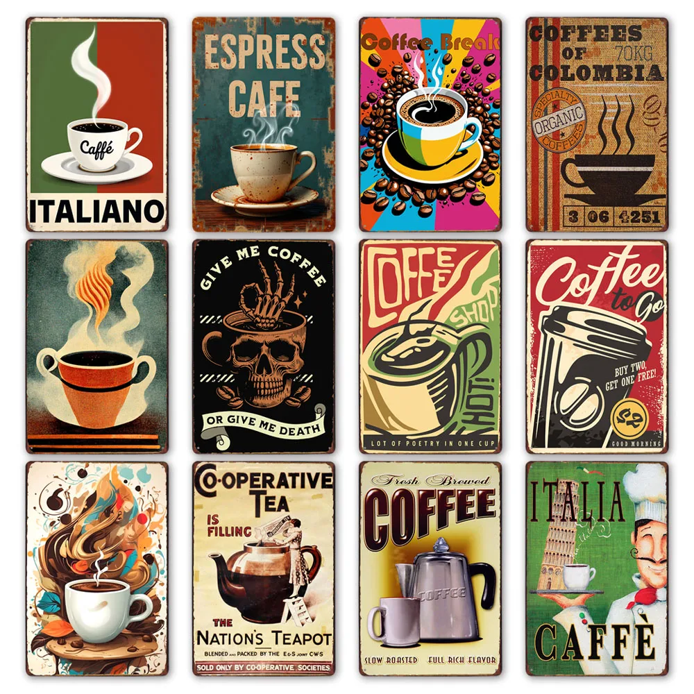 مضحك القهوة تسجيل خمر جدار ديكور فني مقهى الرجعية ديكور المطبخ غرفة الطعام رجل الكهف ديكور المنزل