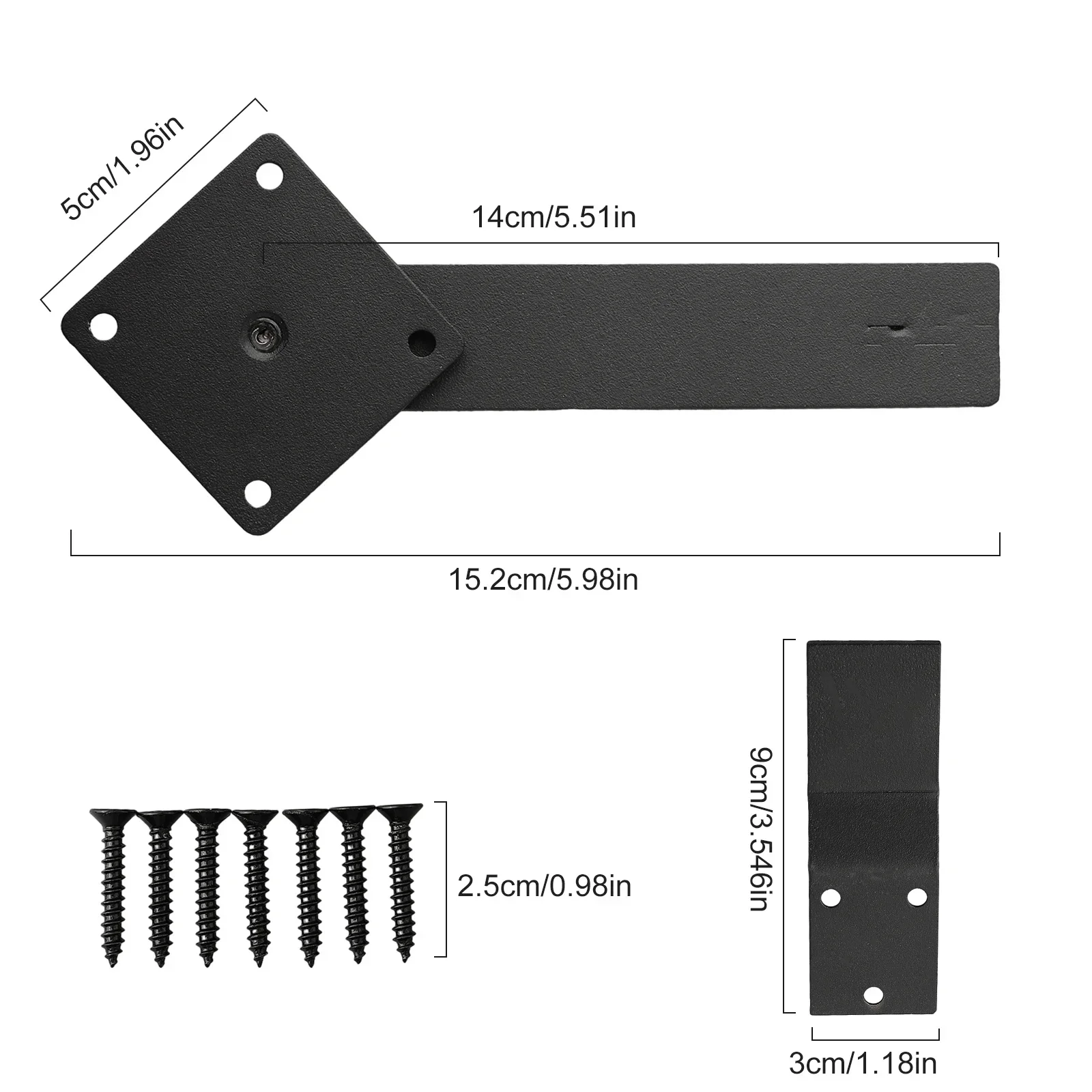 Trava de porta de celeiro de aço carbono preto, Flip Fence Gate Latch, Proteger a Privacidade Pessoal, 15,2x5cm, 1Pc