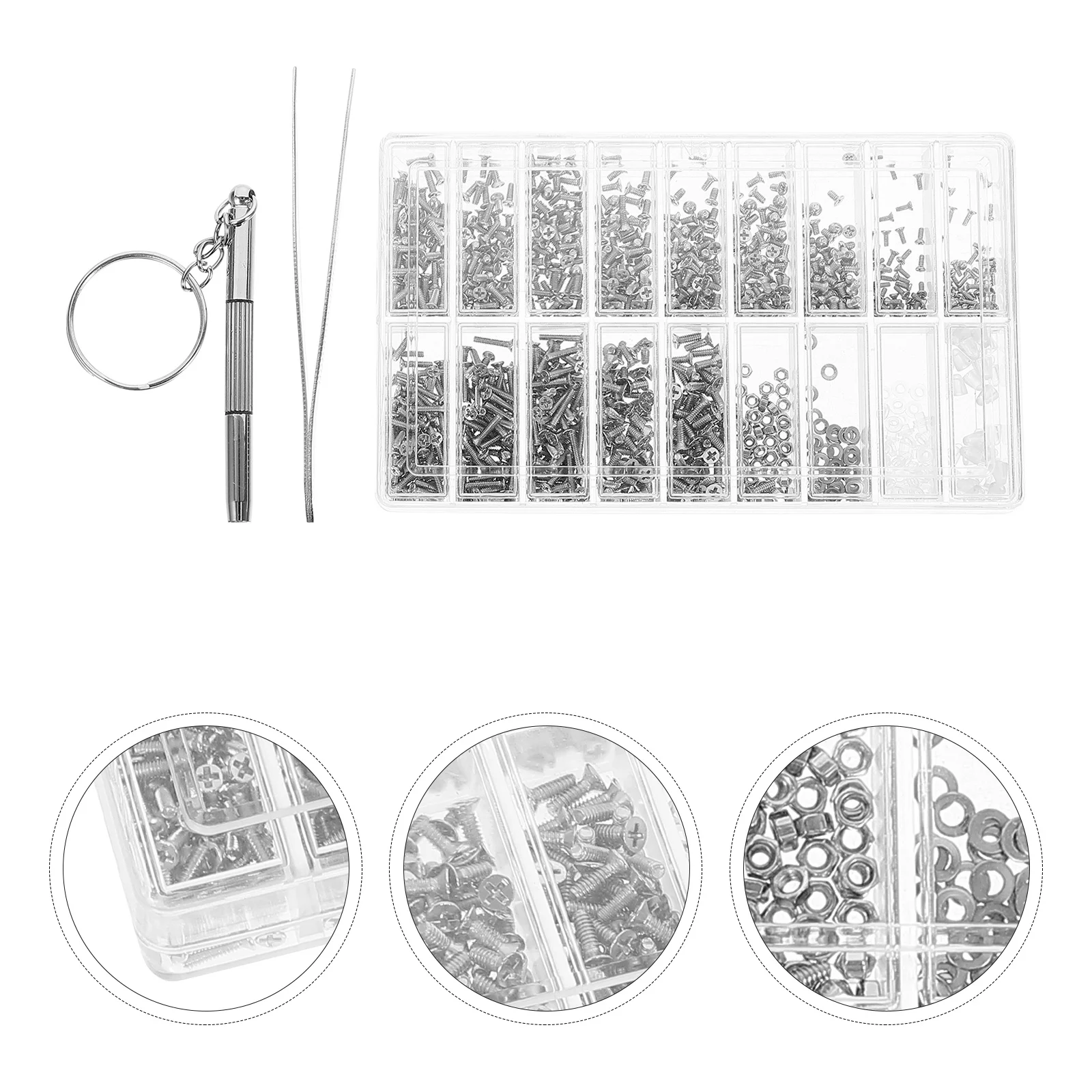 

1Set Eyeglass Repair Kit Stable Aluminum Alloy Glasses Screw Screwdriver Set Portable Storage Box Glasses Repair Accessories