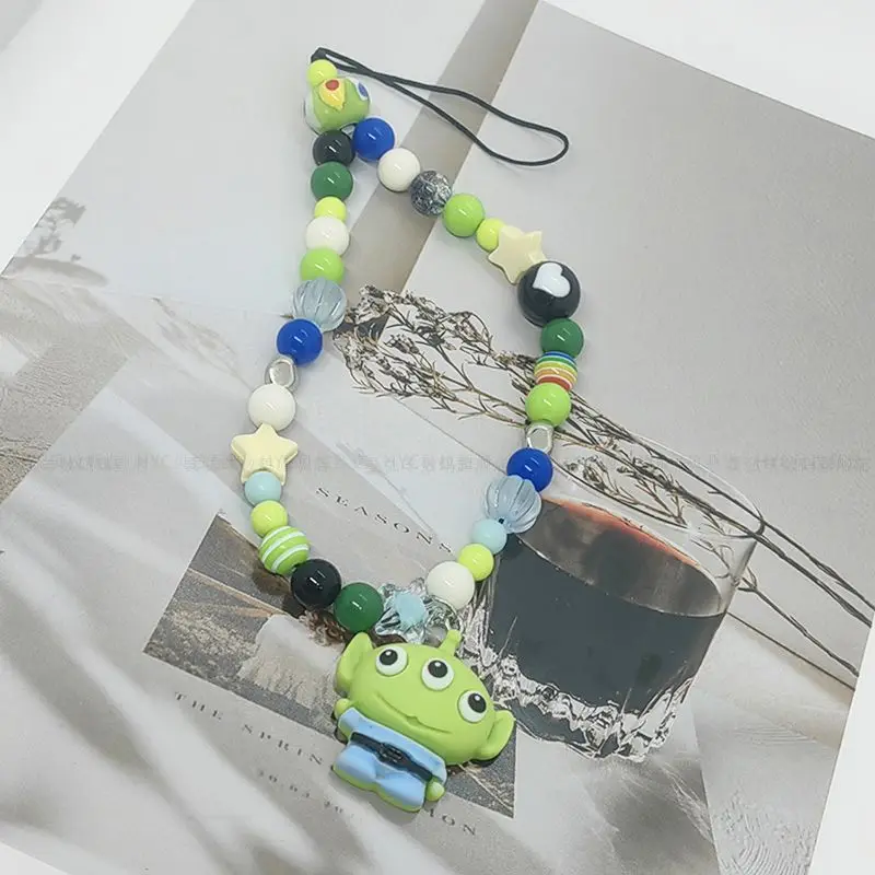 Bonito disney toy story série alienígena novo padrão criativo dos desenhos animados corrente do telefone móvel moda pingente decorativo para homem e mulher