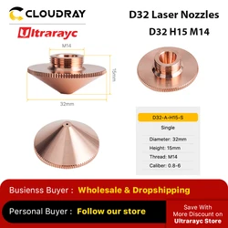 Raytools D32 Laser Nozzles 1/10/50PCS Single Double Chrome-plated Layers 0.8-6.0 for Raytools BT240 BM111 Fiber Cutting Head