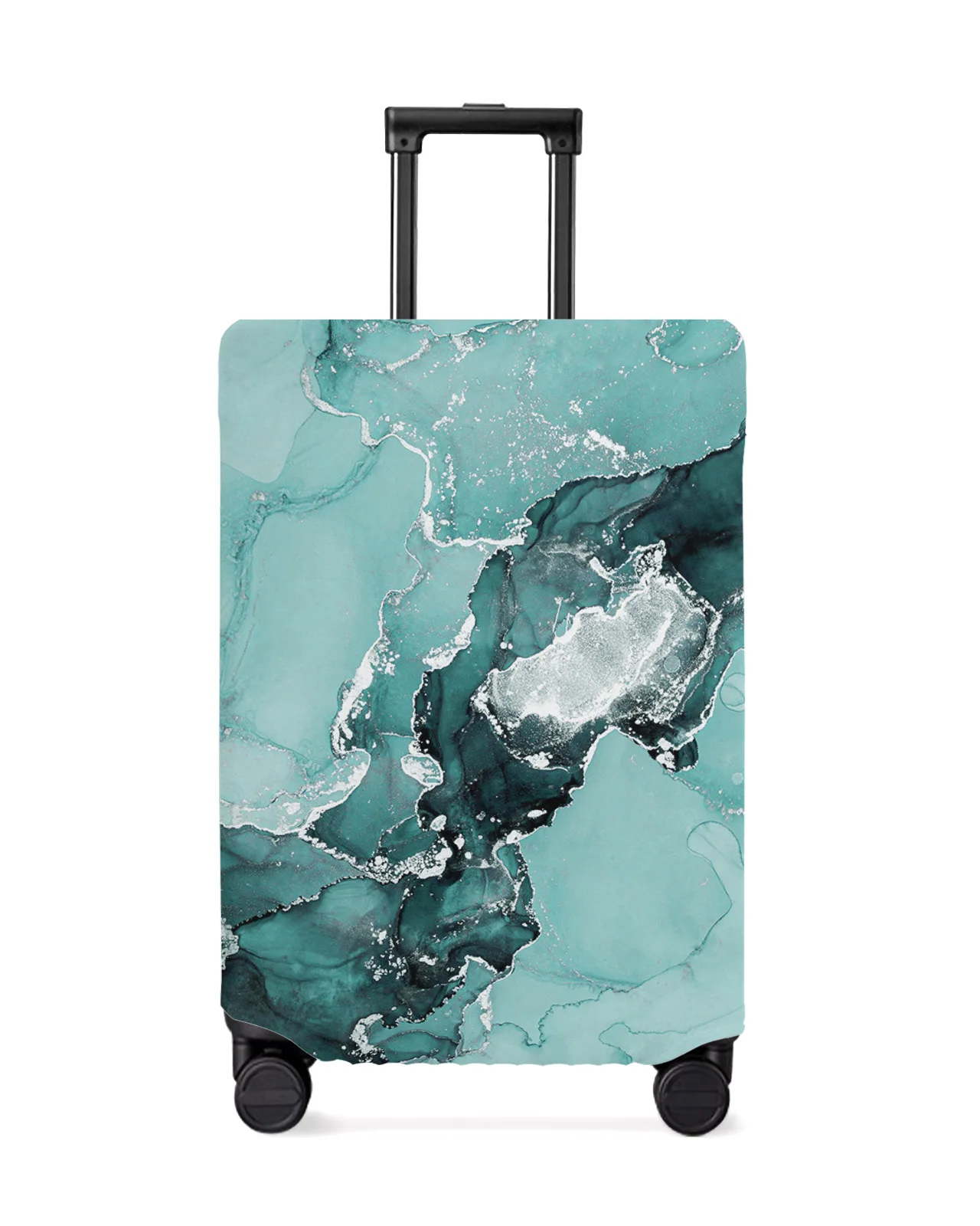 

Marble Texture Ink Green Luggage Cover Stretch Suitcase Protector Baggage Dust Case Cover for 18-32 Inch Travel Suitcase Case