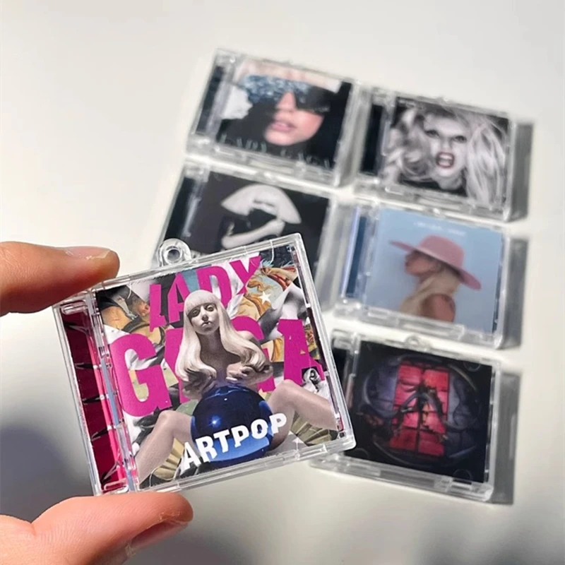 Lady Gaga Chromatica MINI Music CD Play Songs ARTPOP Album Joanne Key ring The Fame Cosplay Necklace Acrylic Pendant Accessories