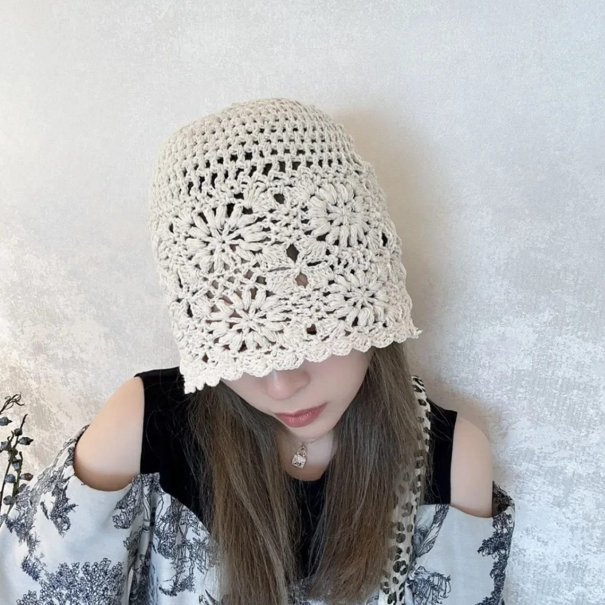 

Hand-Woven Beanie with Cute Hollow Design for Women's Summer Outfits