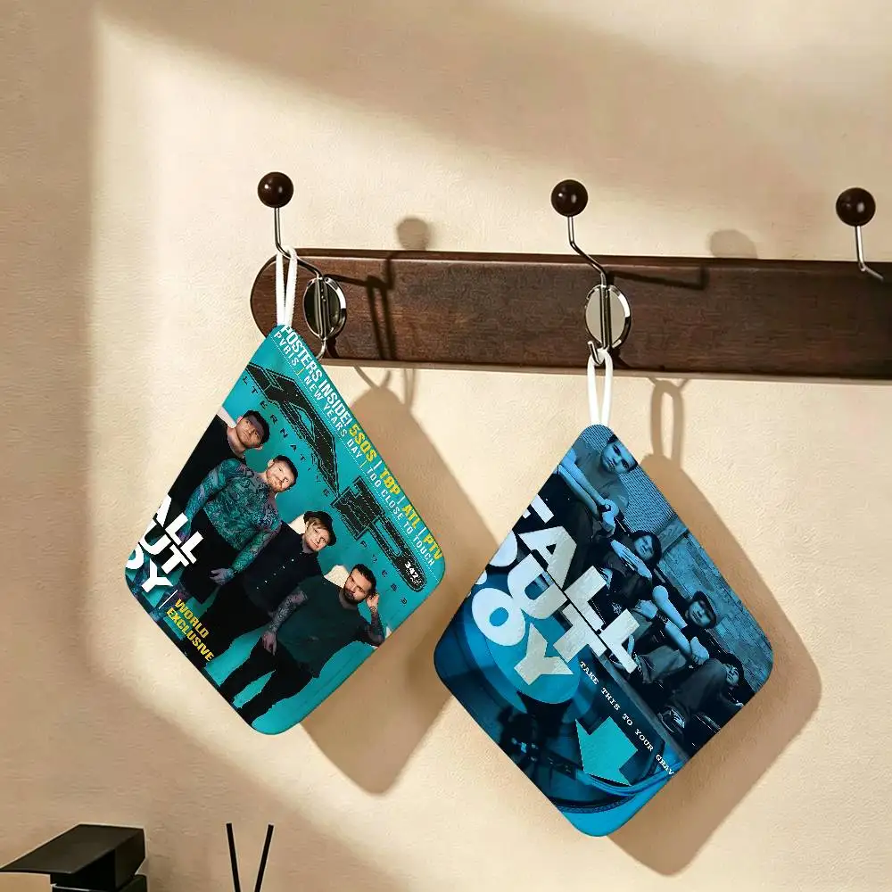 Rock Music F-Fall Out Boy Band Soft Polyester Cotton Towel, Hanging Kitchen Style Hand Wiping Cloth for Restaurant Home