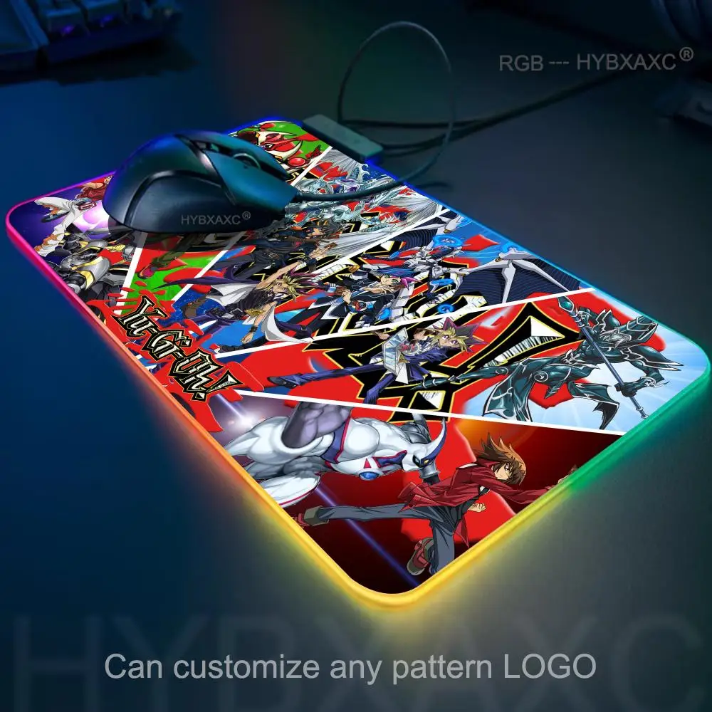 Mouse pad RGB Gaming Mouse Pad Tapete de mesa HD Gamer Grande luz LED XXL YuGiOh MousePads PC Tapete de computador