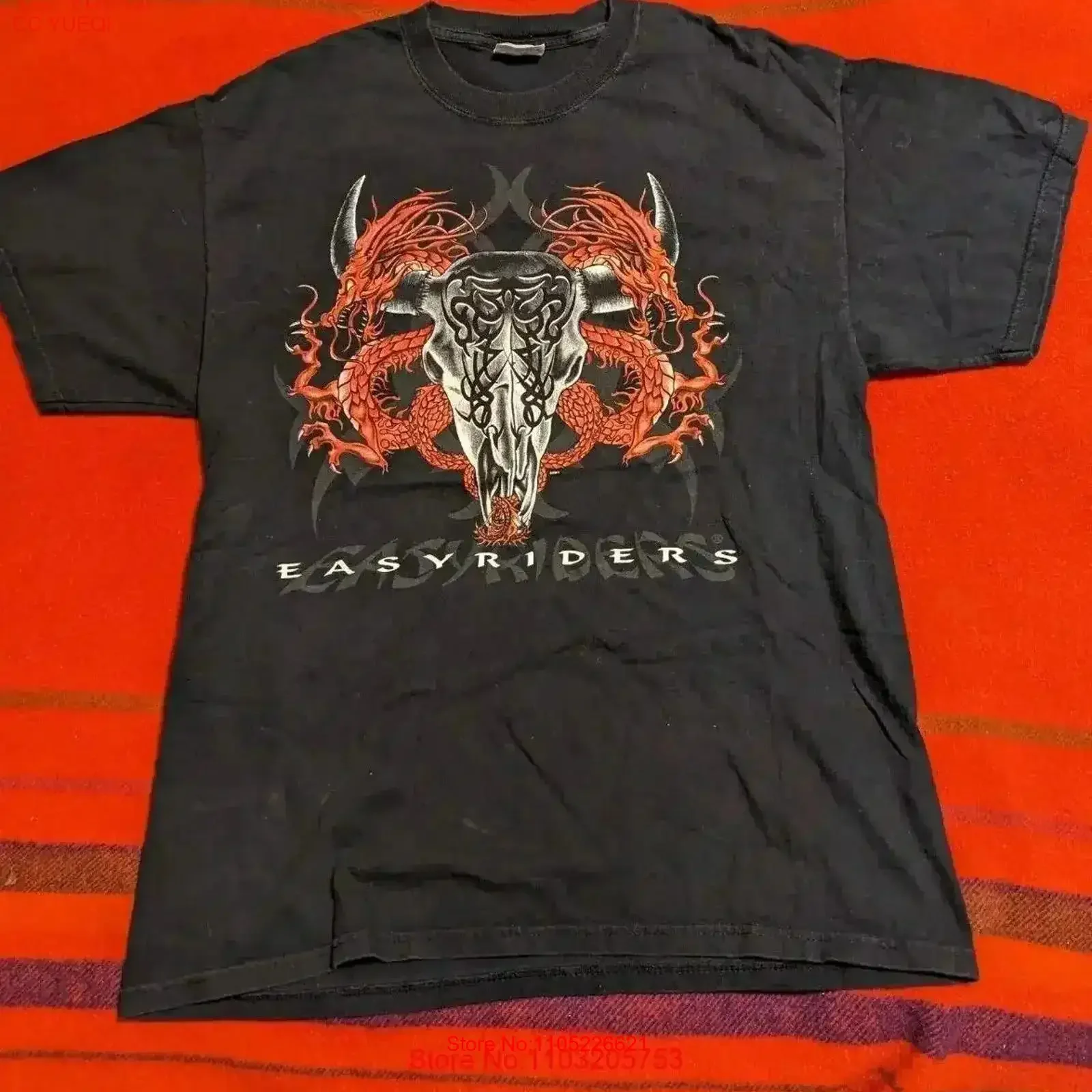 Vintage Y2K Easyriders Cycle Magazine T Shirt L Motorcycle Dragon Bull Skull Biker Washed Comfortable graphic vintage Washed