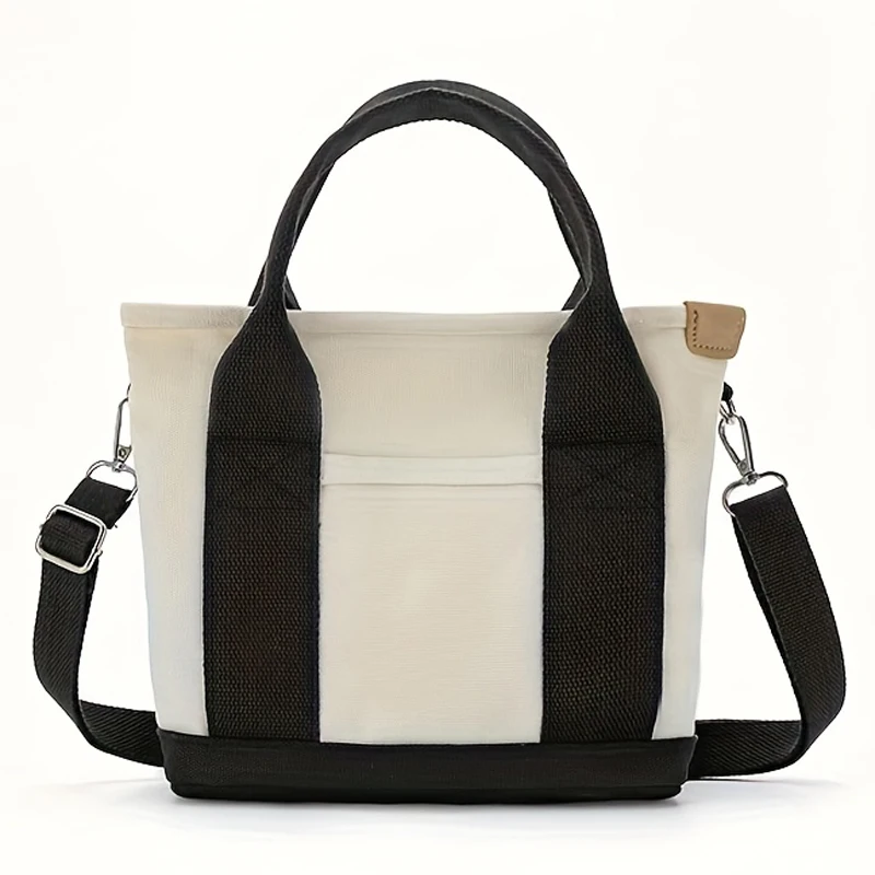 Canvas new women's handbag, simple and fashionable bento bag, women's handbag, hand-held shoulder, crossbody tote bag - view 4