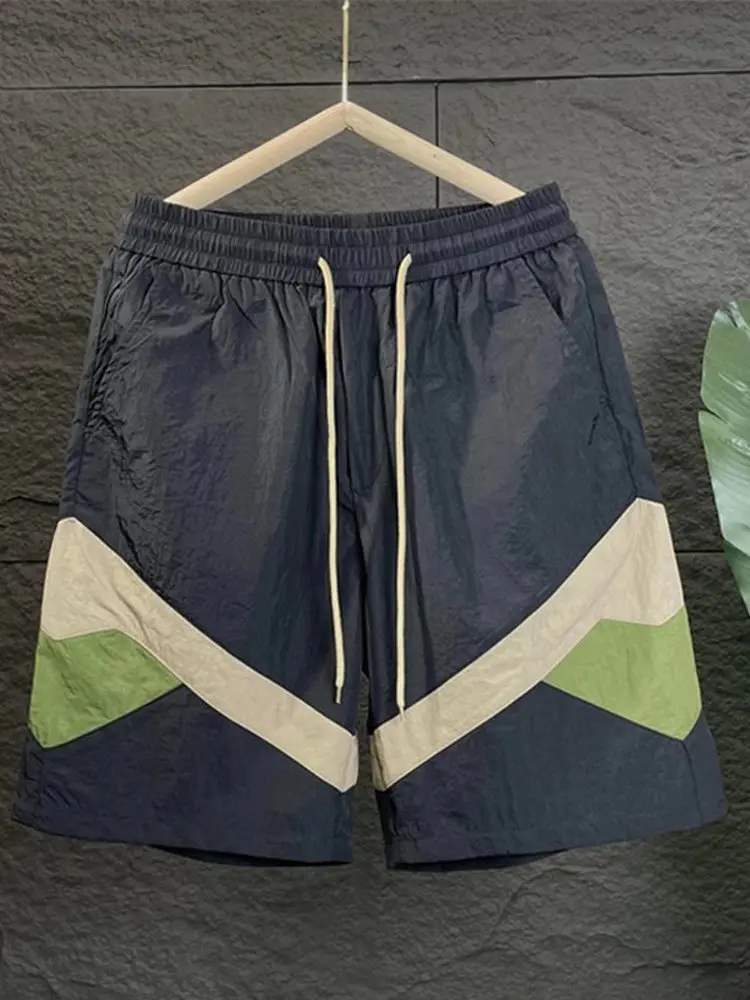 

Casual Spor Men's ort Pants Summer Trendy Color Blo Thin Qui Dry Five-Point Beach Faionable Match All Straight Leg ...