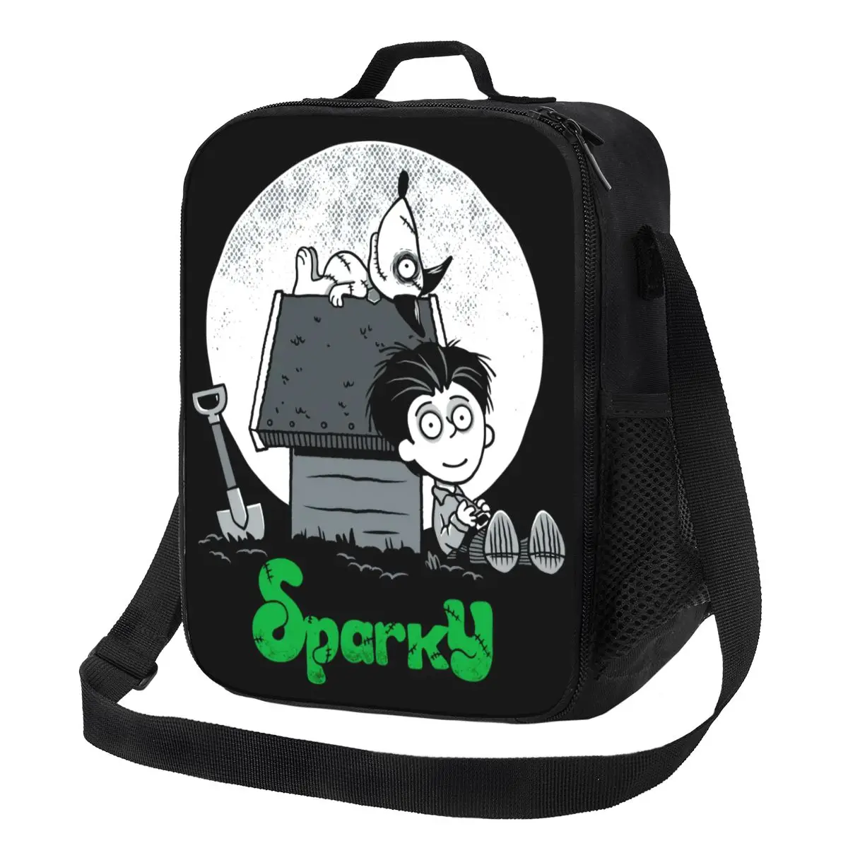 Custom Frankenweenie Sparky Dog Insulated Lunch Bag for Women Horror Movie Thermal Cooler Lunch Box Office Work School