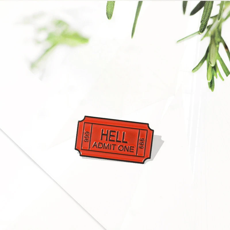 Значок на лацкан в готическом стиле для джинсов, 666