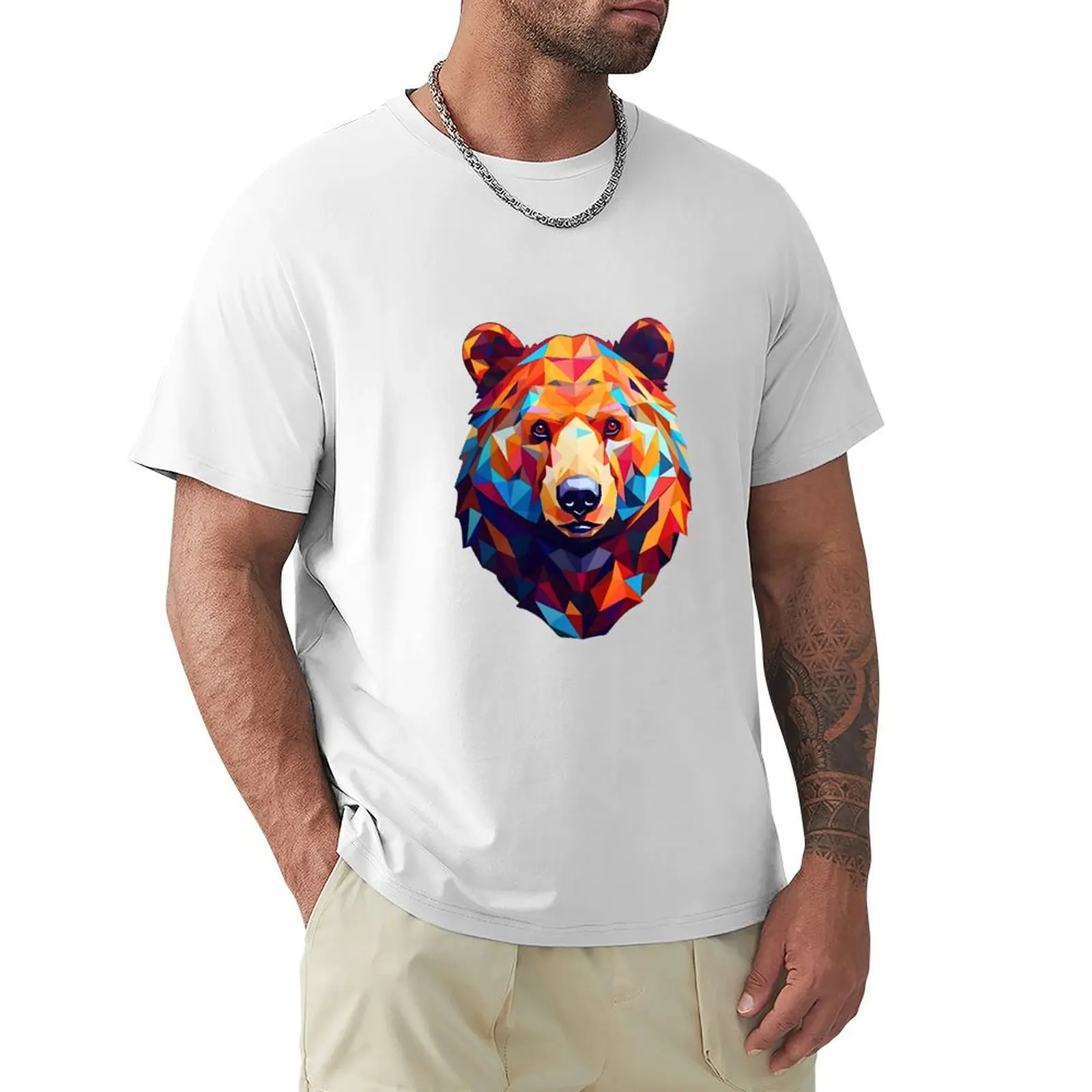 

Colorful Bear - Geometric Patterns T-shirt oversized heavyweights Aesthetic clothing mens graphic t-shirts pack