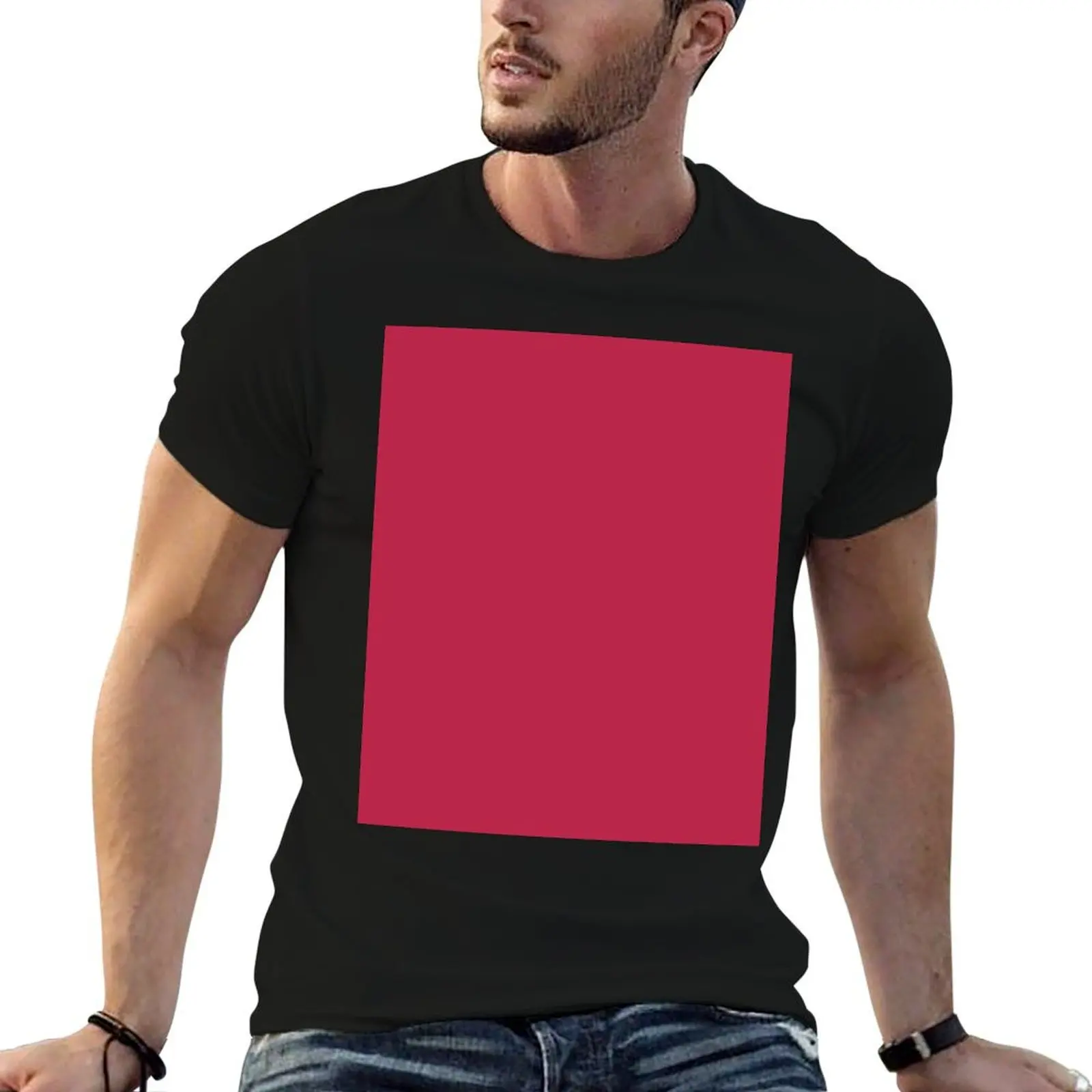 Pantone Viva Magenta (Solid Color) T-Shirt custom t shirt plain Short sleeve tee men clothes