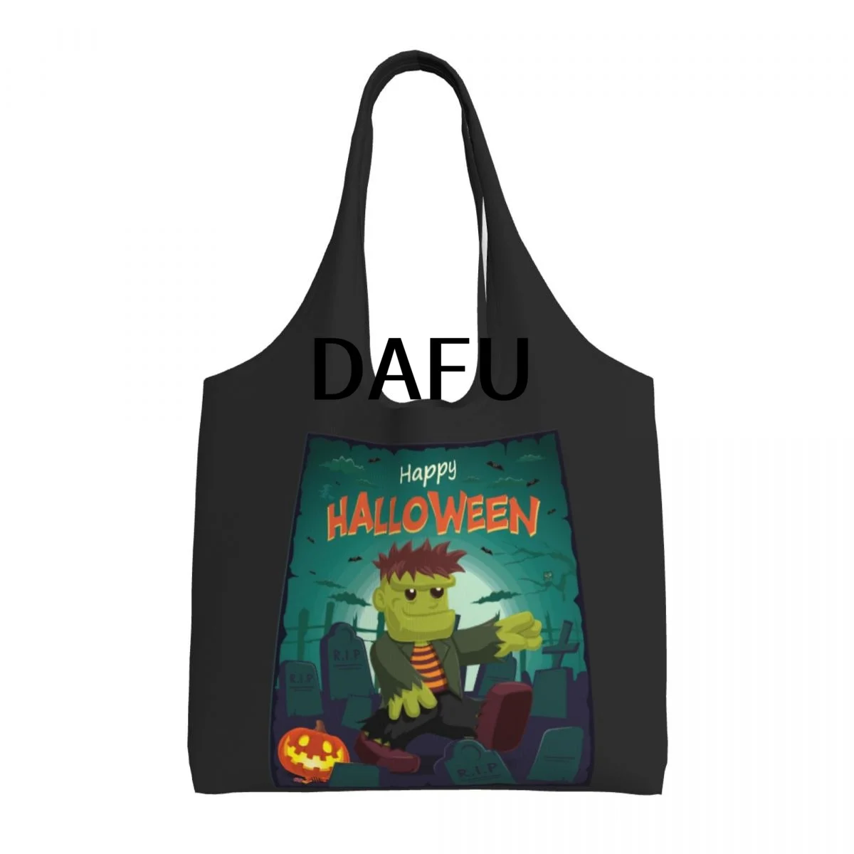 

Happy Halloween Funny Halloween Print Cotton Tote Bag - Casual Commuter Shoulder Bag for Work Grocery Shopping Trick or Treat