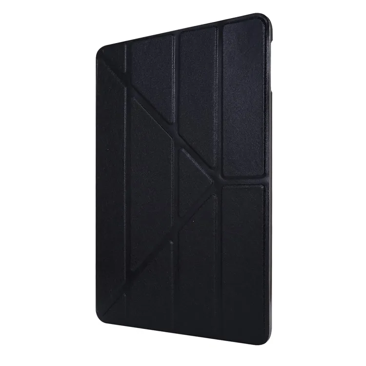 

Origami Stand Silk Texture Leather Smart Case for iPad Air 13 (2025) / (2024) / Pro 12.9 (2022) / (2021) / (2020) / (2018) - Bla
