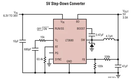 LT3680EDD LT3680IDD LT3680 - 36V, 3.5A, 2.4MHz Step-Down Switching Regulator with 75uA Quiescent Current